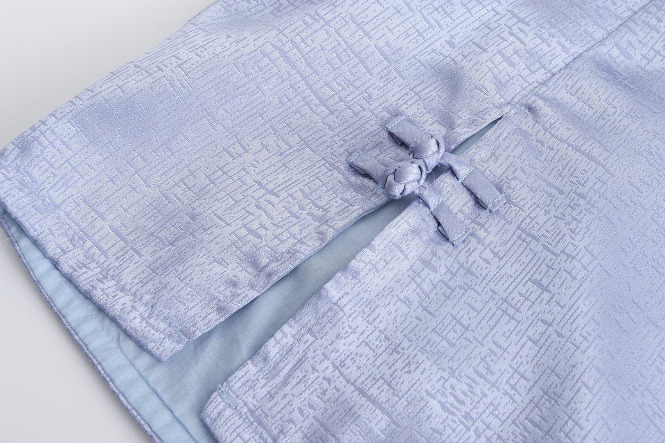 Hua Sleeveless Brocade Mini Dress Periwinkle