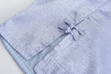 Hua Sleeveless Brocade Mini Dress Periwinkle