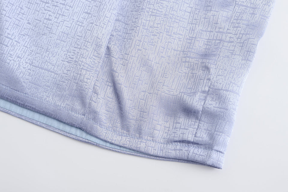 Hua Sleeveless Brocade Mini Dress Periwinkle