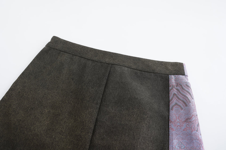 Dan Denim Patch Mini Skirt