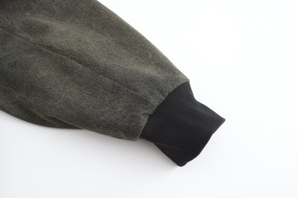 Han Patchwork Double Fleece Layer Hoodie