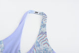 Bei Tie Front Patchwork Vest