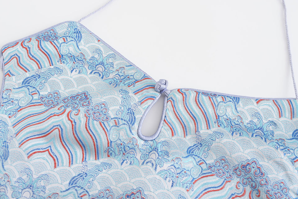 Dong Cropped Reversible Apron Top Periwinkle/Blue
