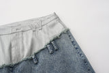 Jun WideLeg Denim/Brocade Patch Pants