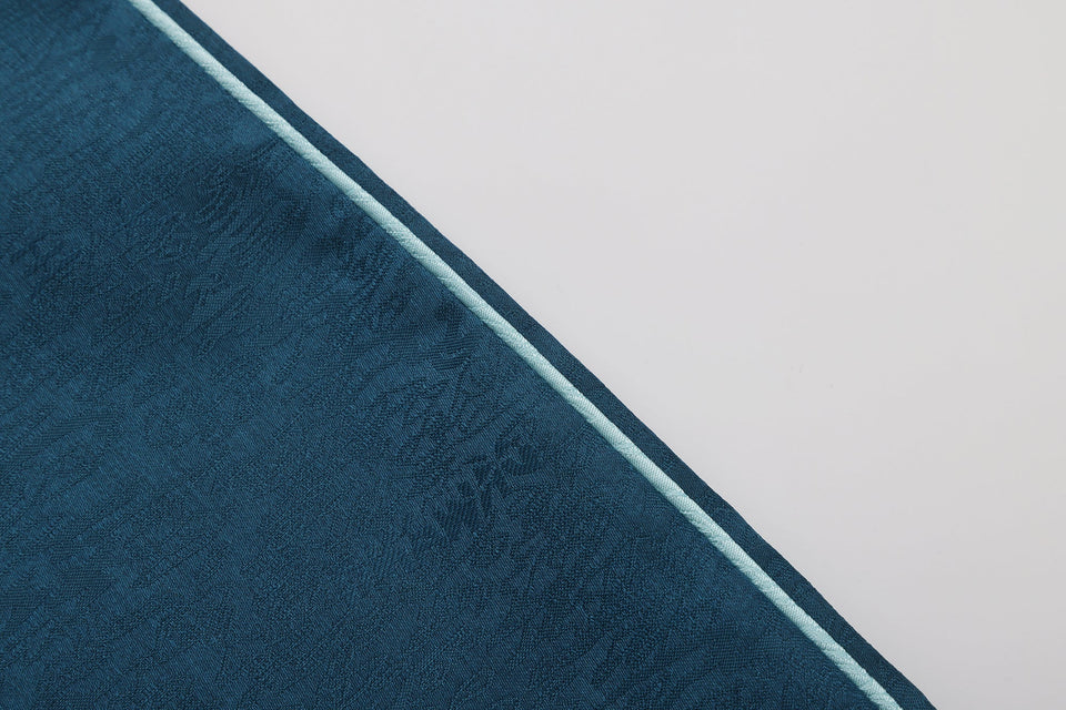 Fu Brocade Wide Leg Track Pants Forest Blue