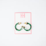 Mini Hoops - Green Glitter