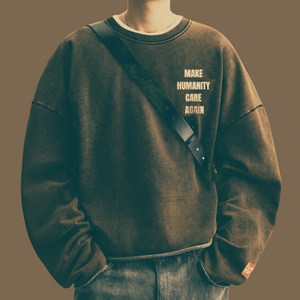 Make Humanity Care Again Unisex Washed Cropped Sweatshirt