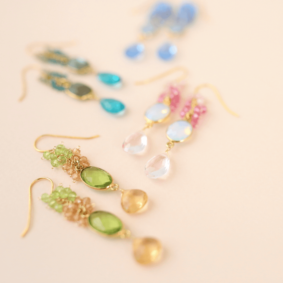 Bezel Cluster Earrings