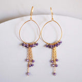 Aquamarine Mini Swing Hoop Earrings