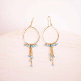 Garnet Mini Swing Hoop Earrings