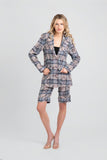 Kara Plaid Floral Wool Shorts