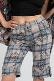 Kara Plaid Floral Wool Shorts