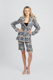 Kara Plaid Floral Wool Shorts