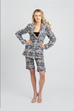 Kara Plaid Floral Wool Blazer