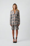 Kara Plaid Floral Wool Shorts