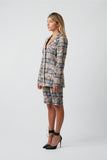 Kara Plaid Floral Wool Shorts