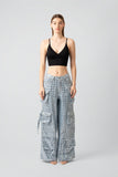 Kelly Sequin Cargo Denim Pants