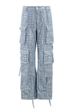 Kelly Sequin Cargo Denim Pants