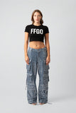 Kelly Sequin Cargo Denim Pants