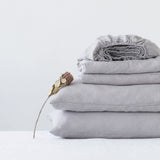 Linen Tales Light Grey Linen Sheet Set