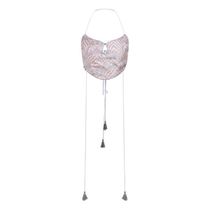 Dong Cropped Reversible Apron Top Periwinkle/Pink
