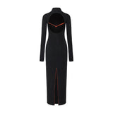 Lian High Neck Open Back Maxi Dress