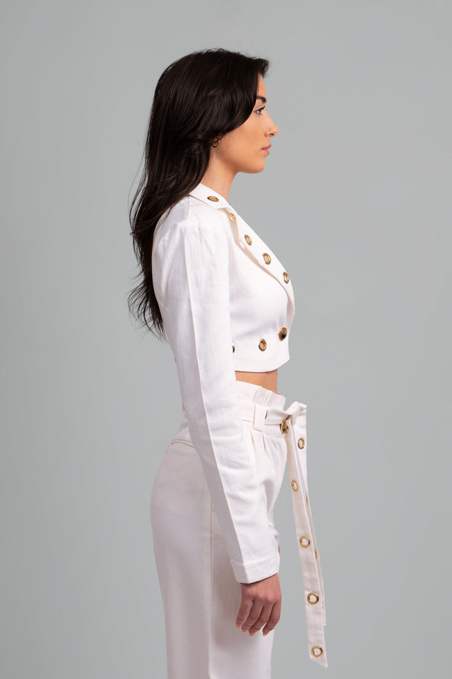 Elvadira Fitted Cropped Denim Set