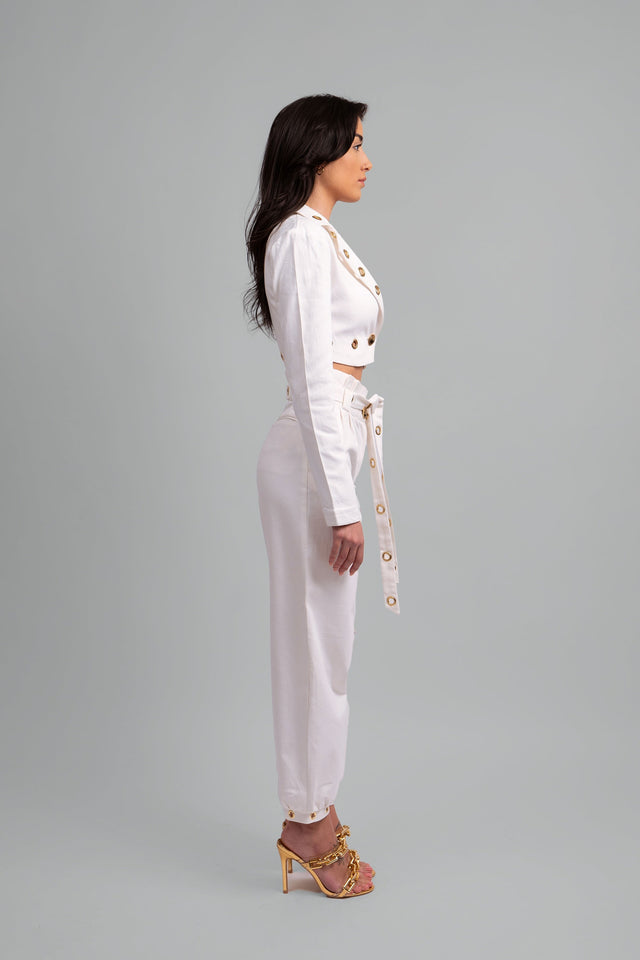 Elvadira Fitted Cropped Denim Set