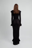 Madonna Lace Knit Ruffled Dress