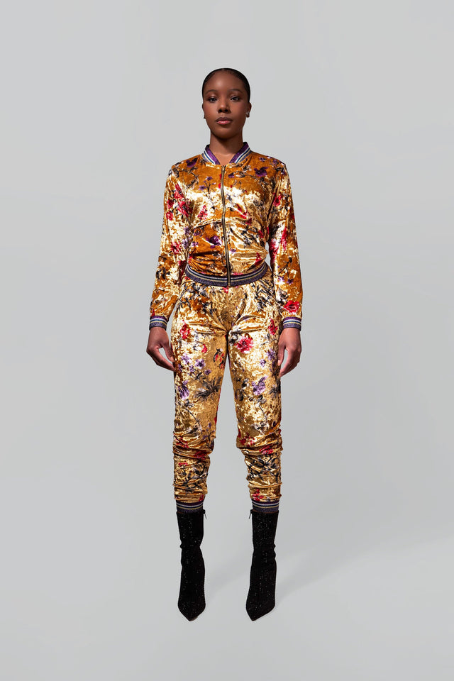 Goddess Velour Gold Tracksuit