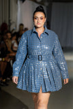 Michelle Sequin Denim Mini Dress