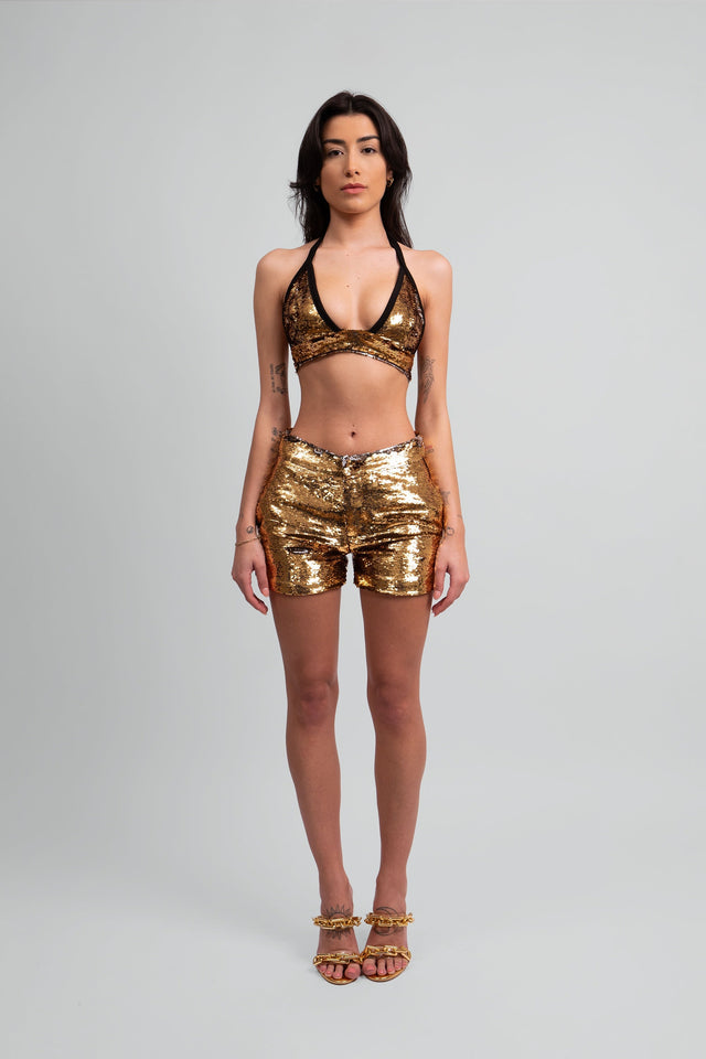 Minami Gold Sequin Shorts