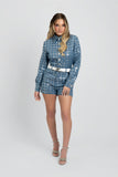 Moné Sequin Denim Romper