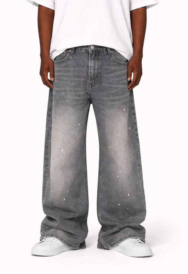 SLATE WIDEBOY SPLATTER DENIM