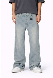 AZUL CHECKERED FLARE DENIM