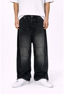 NOIR BAGGY BIKER DENIM