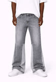 GREY SPLIT FLARE DENIM