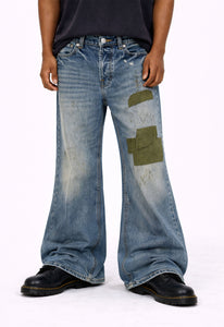 MUD PATCHWORK FLARE DENIM