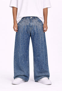 AZUL FLORAL RHINESTONE DENIM