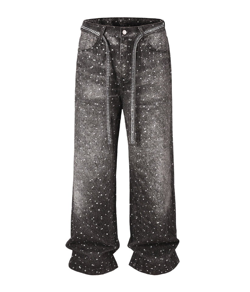 NOIR RHINESTONE DENIM