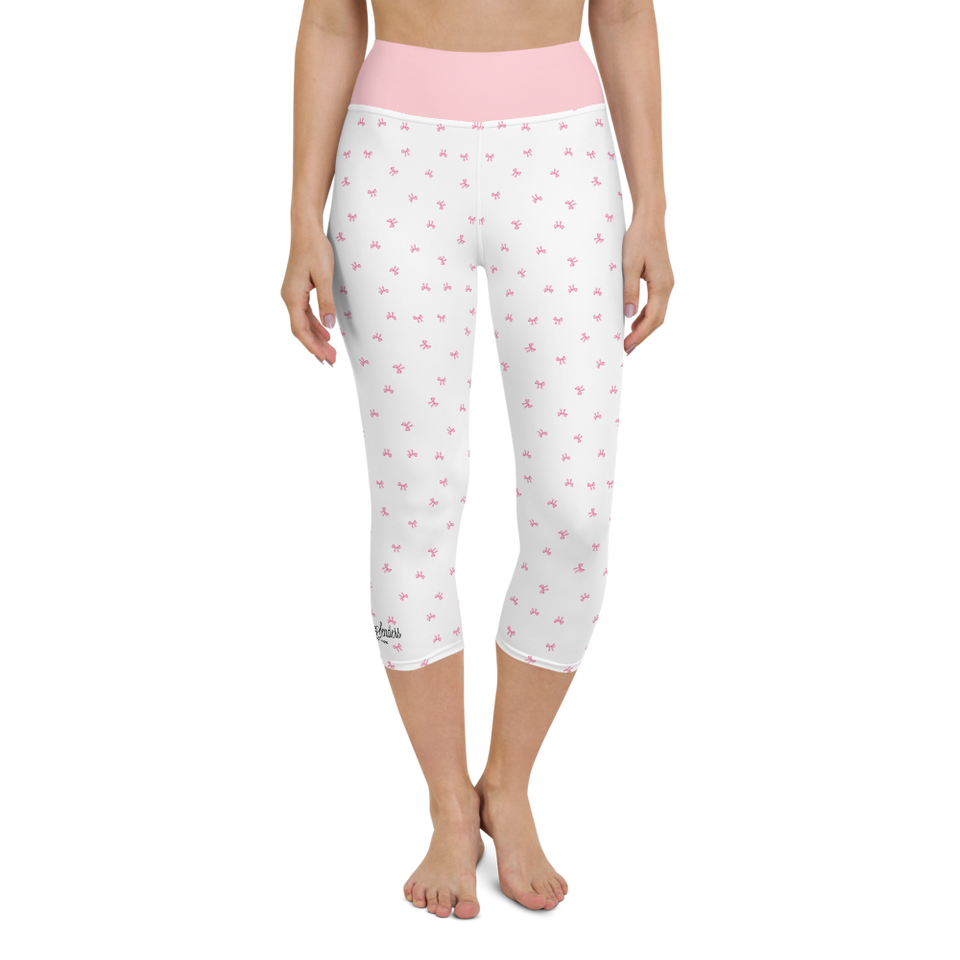 PETIT BOW CAPRI LEGGINGS • WHITE