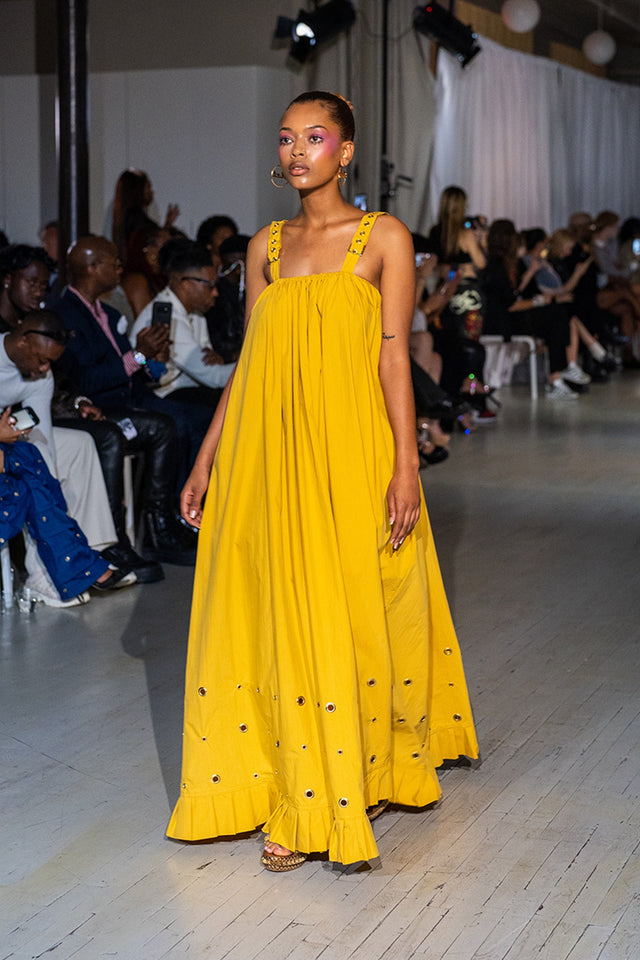 Paola Mustard Bohemian Maxi Dress