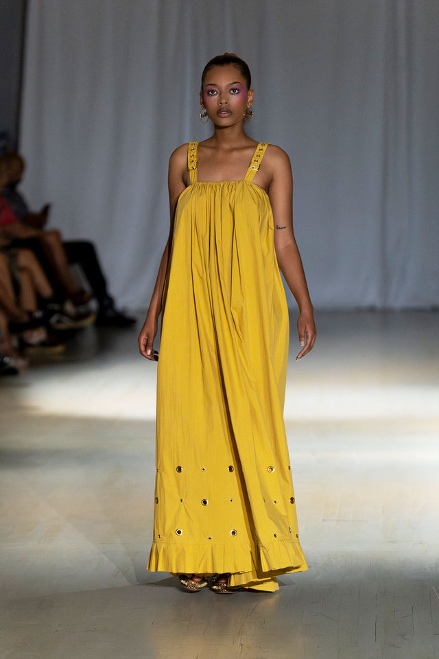 Paola Mustard Bohemian Maxi Dress