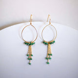 Garnet Mini Swing Hoop Earrings