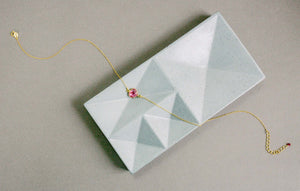 Pink Tourmaline Quartz Minimalist Ballet Necklace