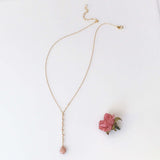 Peach Moonstone Yoga Pendant Necklace