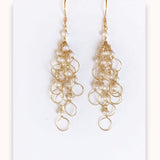 Pearl Gold Chain Loop Earrings