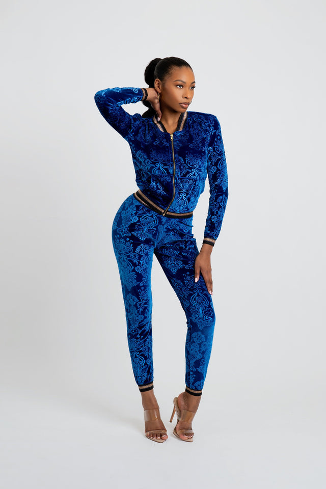 Royalty Velour Sapphire Tracksuit