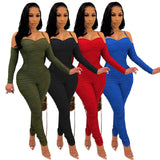 Ruched Long Sleeve : Form Fitted Jumpsuit
