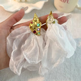 Handmade Cotton Long Tassel  Earrings